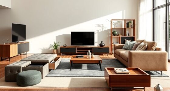 chic living room storage