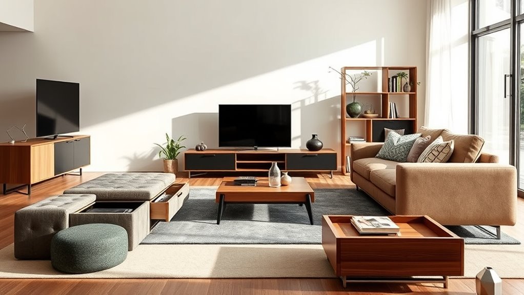 chic living room storage