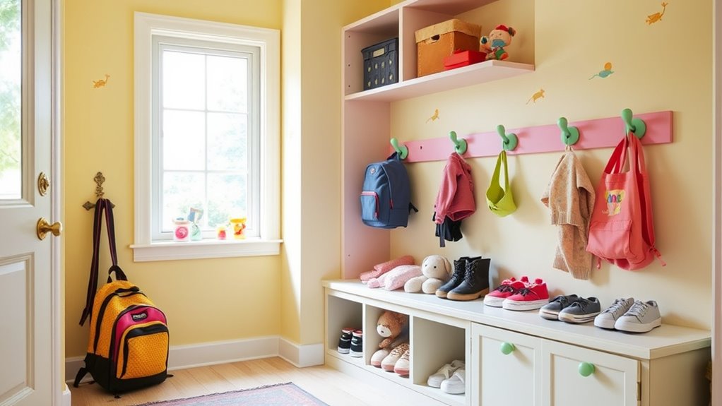 child friendly entryway organization