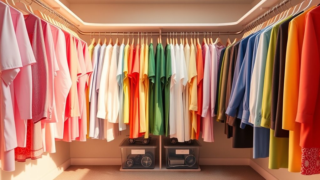 color coded closet organization