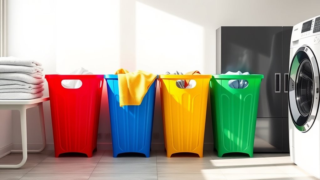 color coded laundry sorting