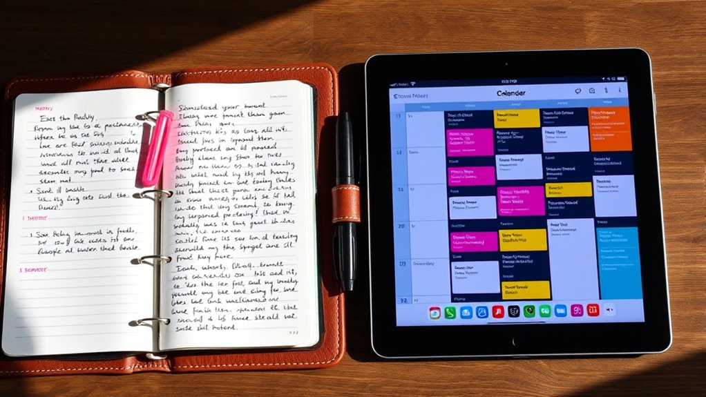compare planner and digital calendar