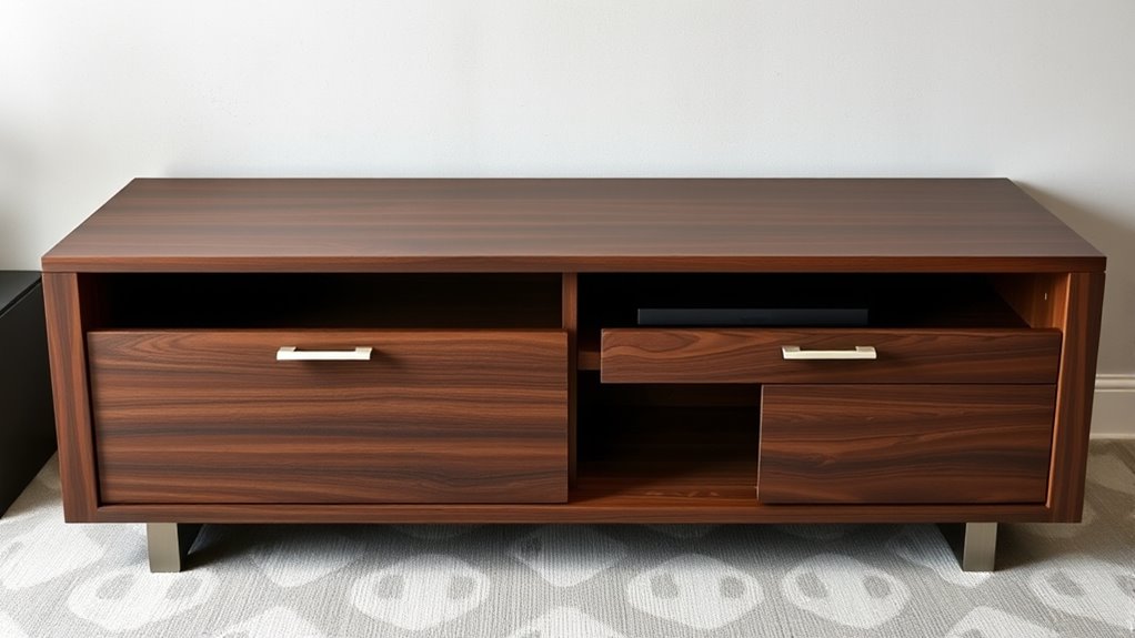 concealed storage with decorative accents