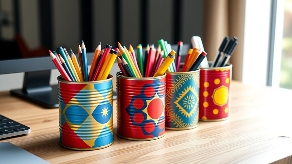 creative recycled can organizers