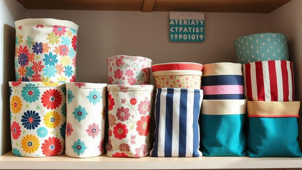 customize fabric bins creatively