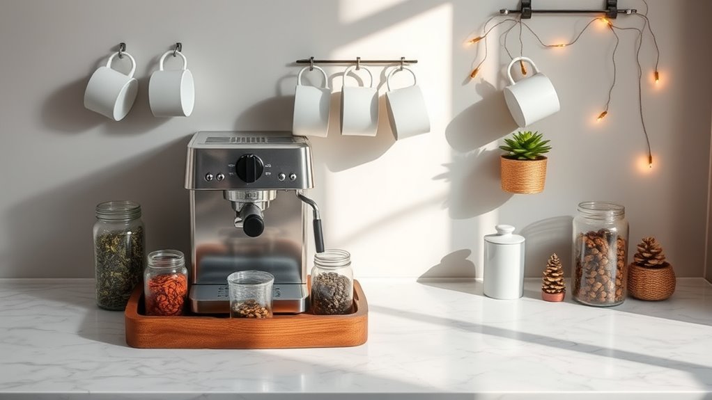decorative seasonal coffee station