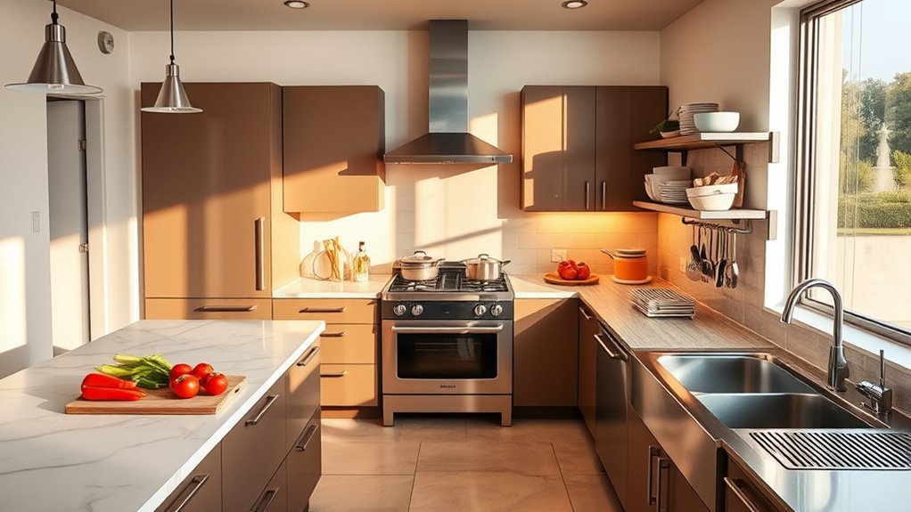 designate functional kitchen zones