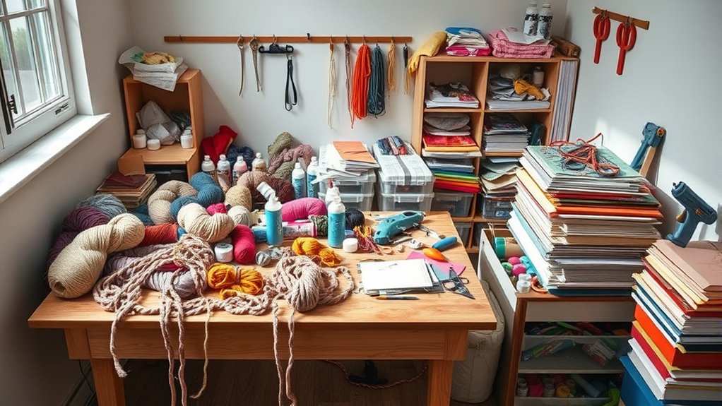 empty unused craft supplies