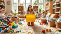 family organizing household chaos
