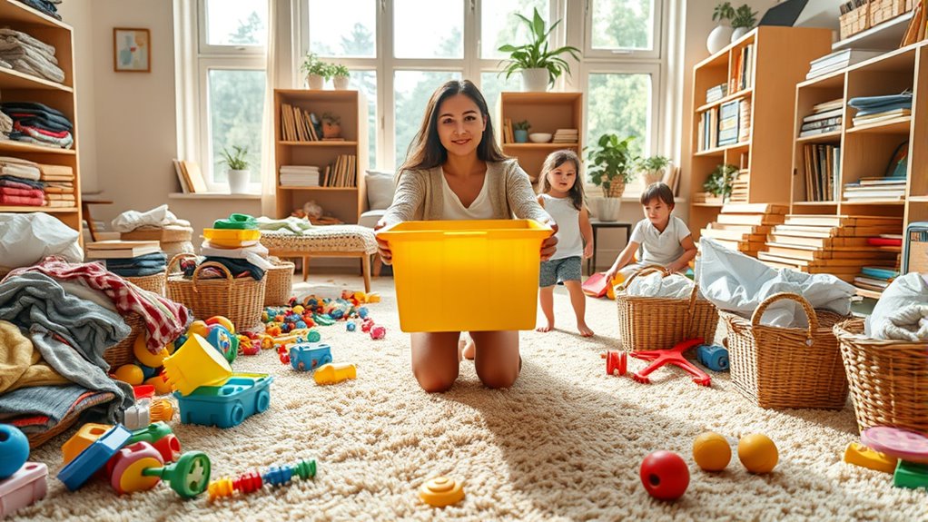 family organizing household chaos