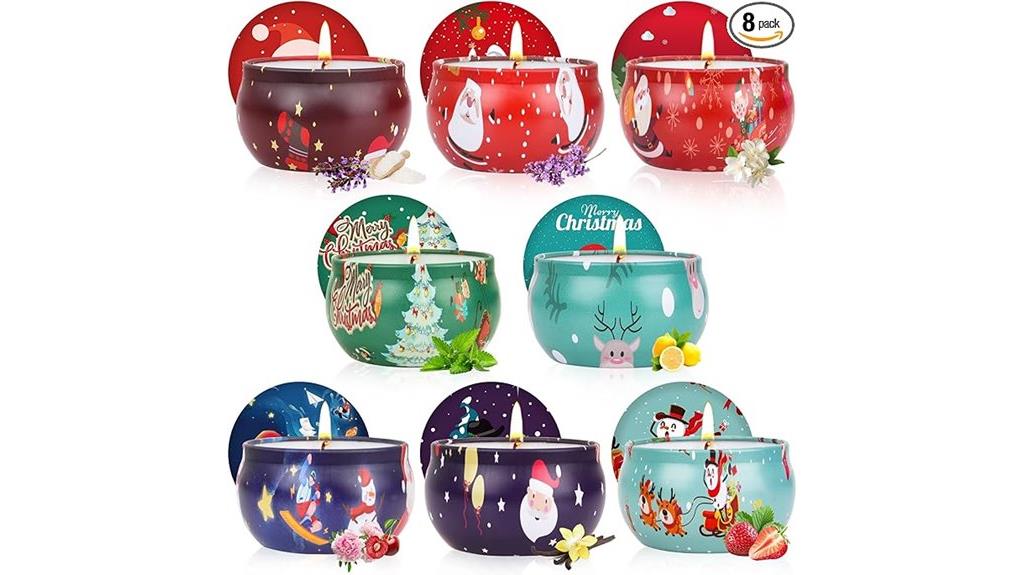 festive eight candle set