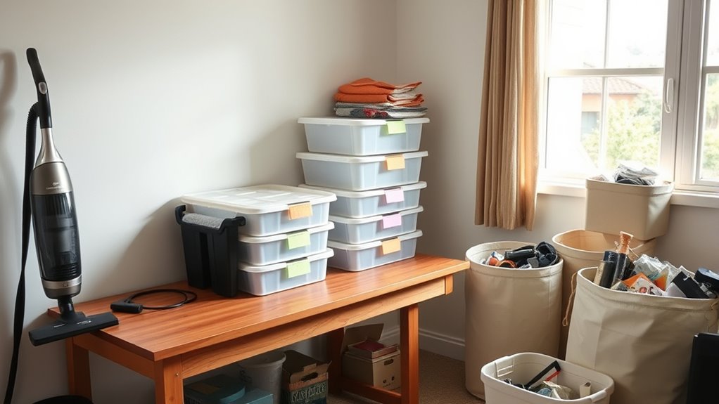 gather essential decluttering supplies