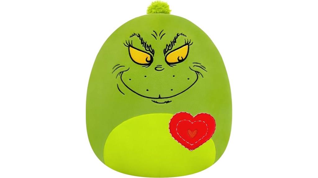grinch themed squishmallow plush