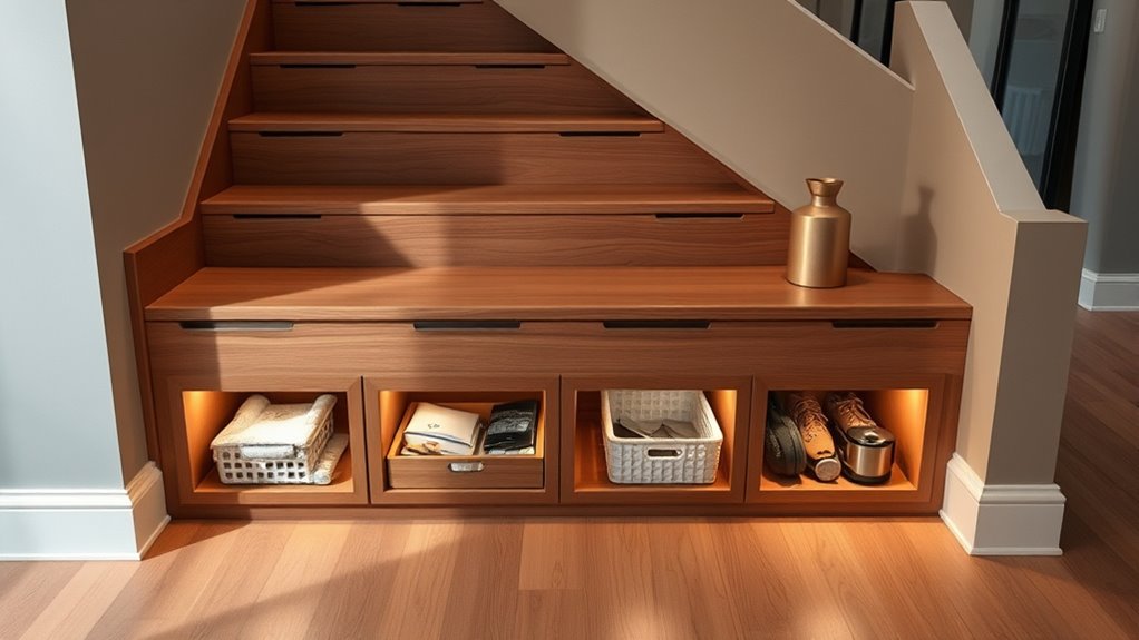 hidden staircase storage solutions