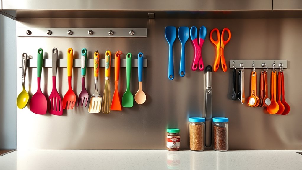 magnetic and velcro utensil organization