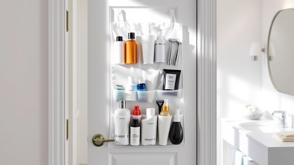 maximize vertical bathroom storage