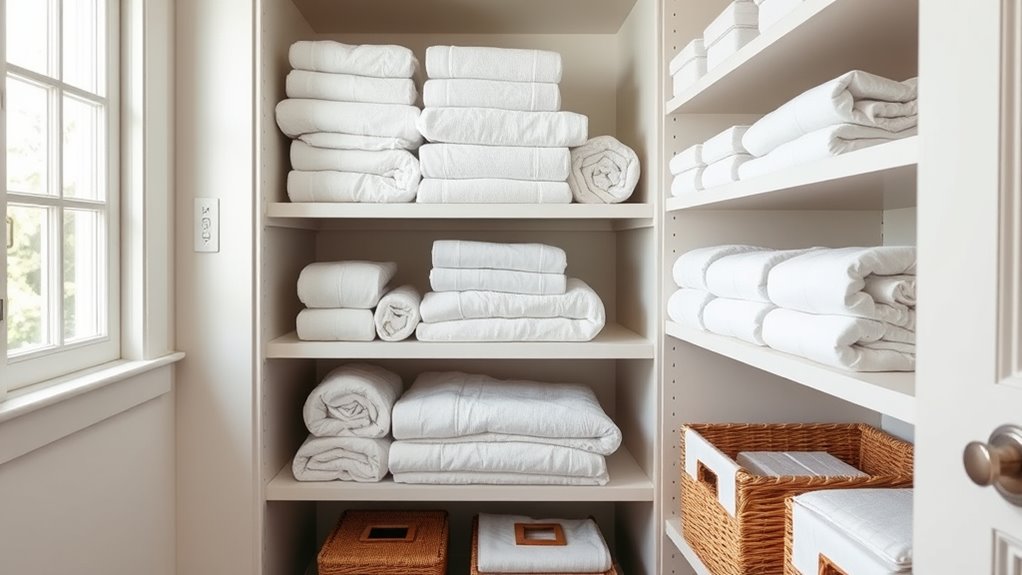 optimize linen closet storage