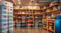 organize basement attic storage
