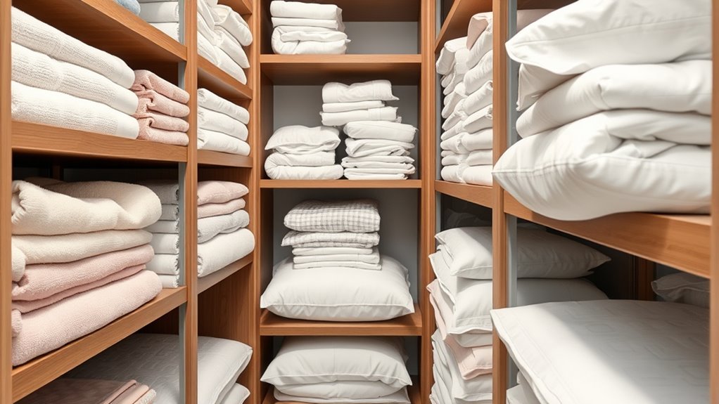 organize linens by categories