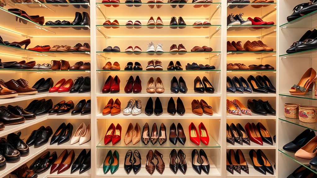 organize shoes for visibility