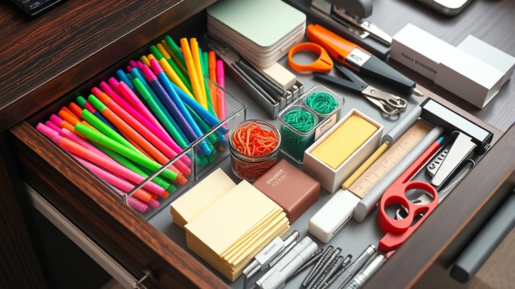organize supplies with labels