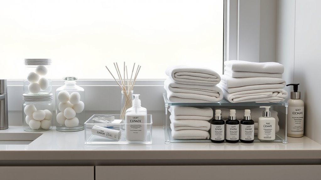 organize toiletries by categories