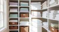 organize towels bedding neatly
