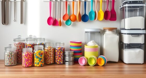 organized baking supplies storage