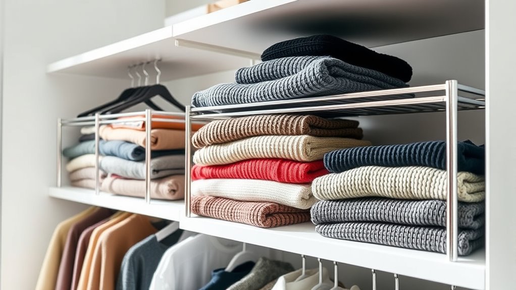 organized closet shelf separation