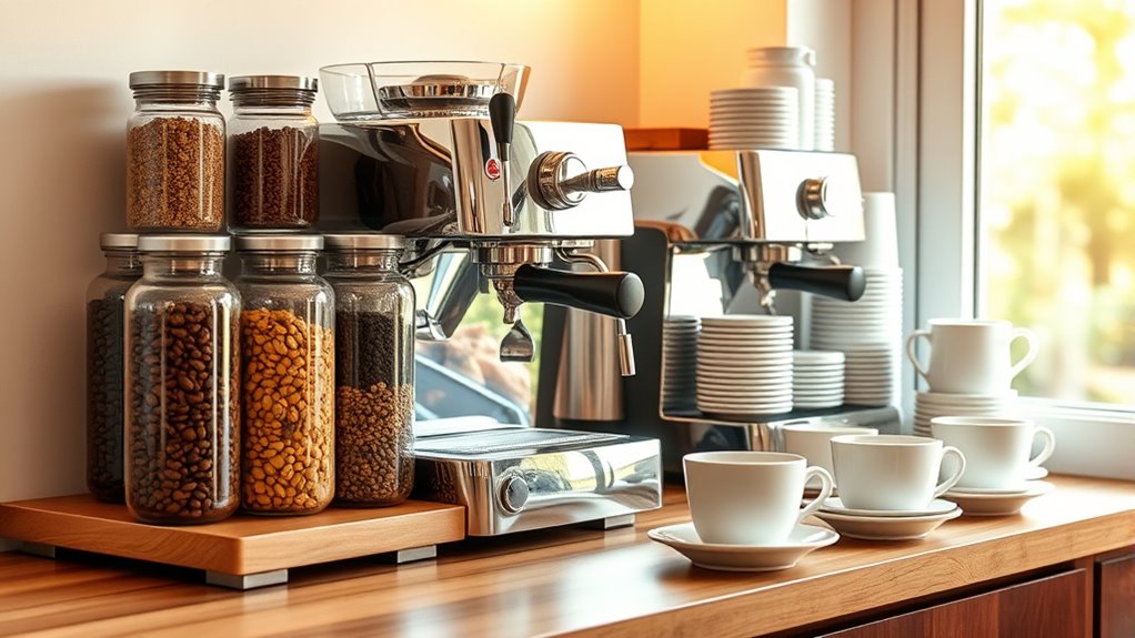 organized coffee tea corner