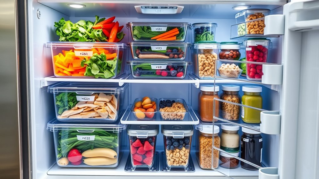 organized fridge for smoothie prep