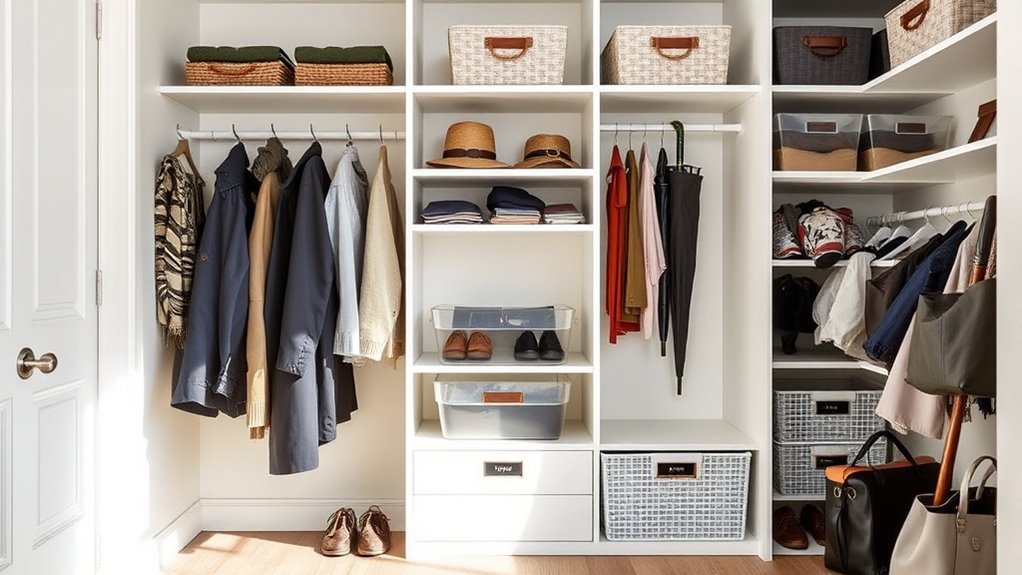 organized seasonal closet zones
