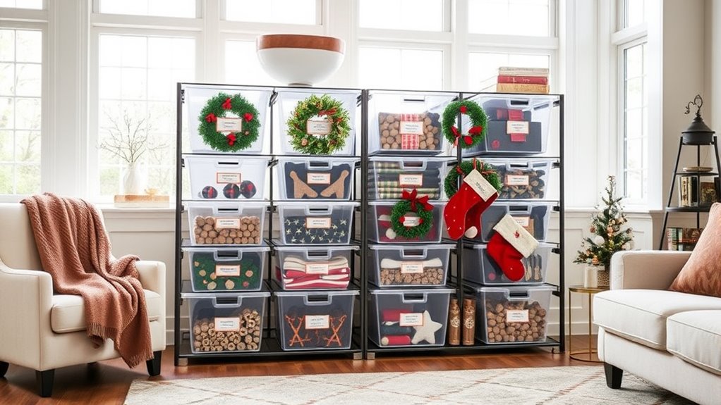 organized seasonal decor storage