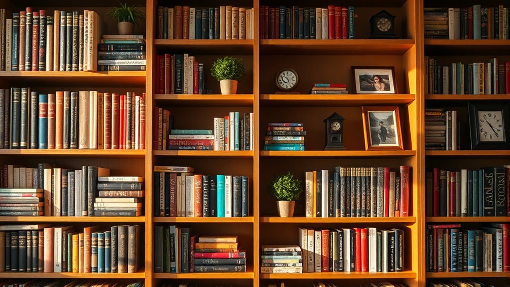 organizing books and displays