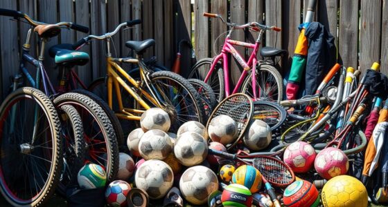 organizing outdoor sports equipment