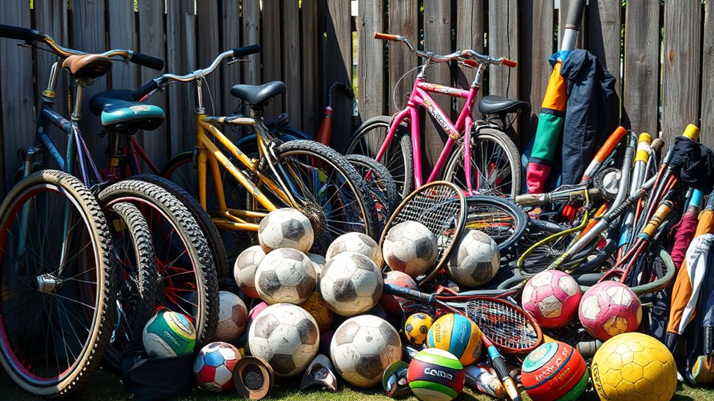 organizing outdoor sports equipment