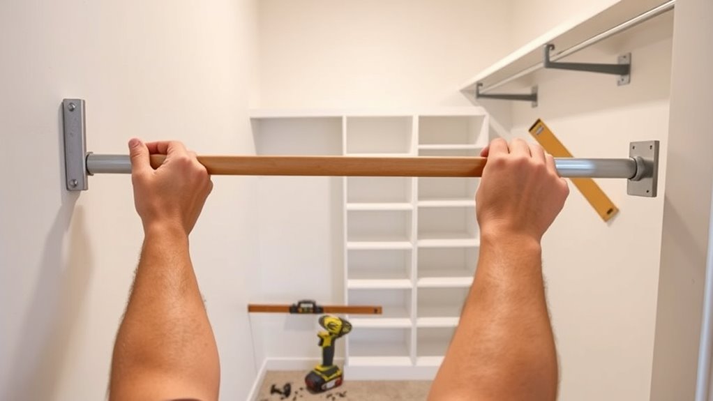 securely mount hanging rods