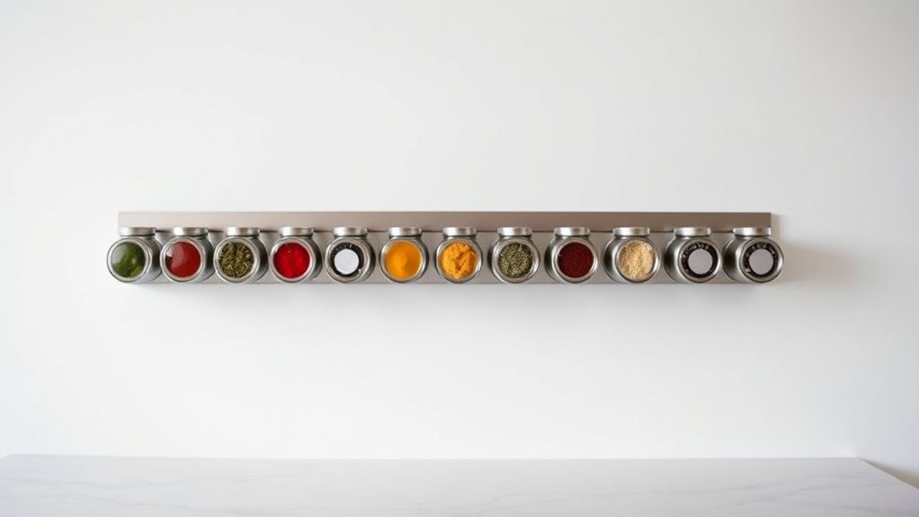 securely mount magnetic spice rack
