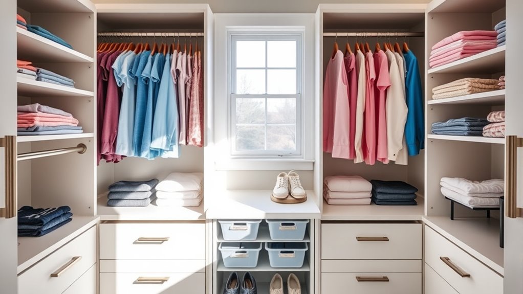 separate adjustable storage zones