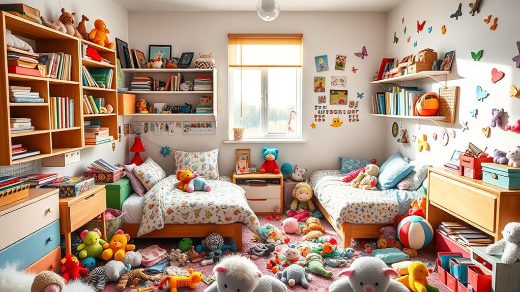 shared kids room organization