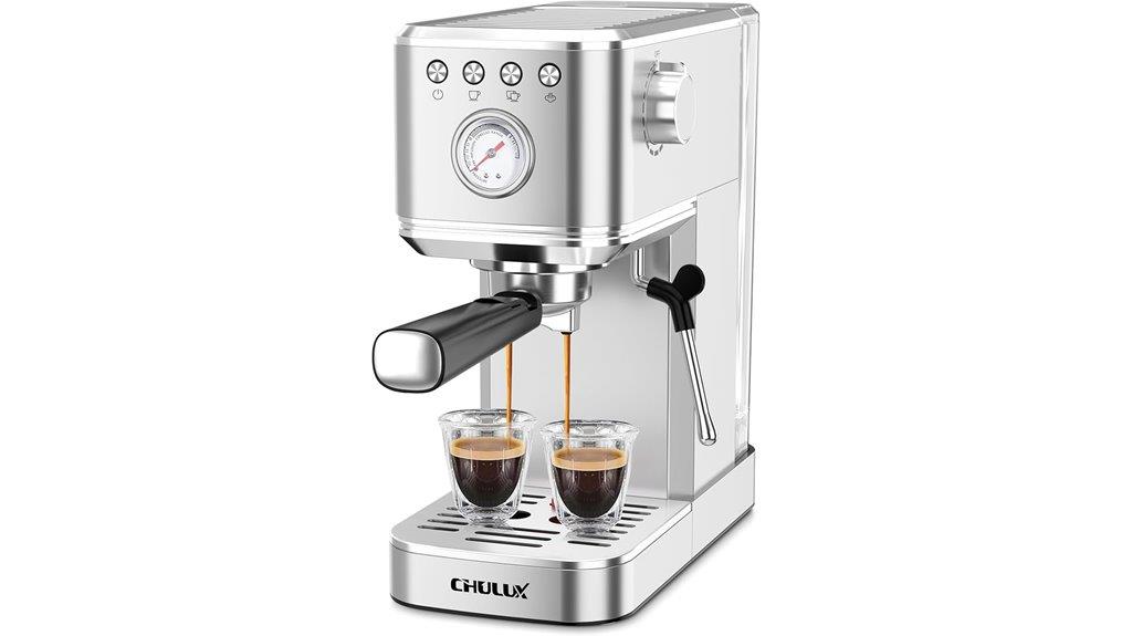 slim espresso machine with milk frother
