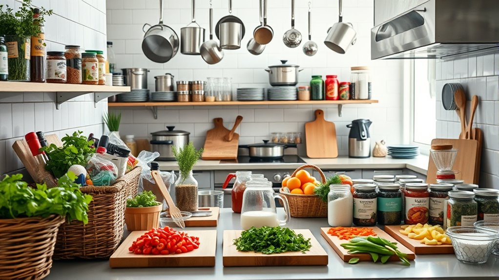 stock ingredients and supplies