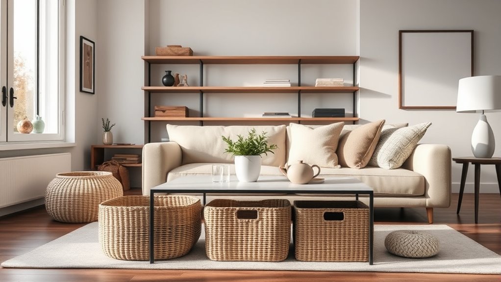 stylish baskets enhance organization