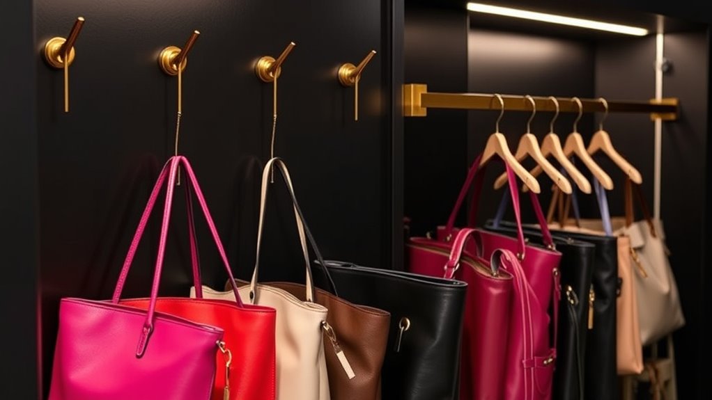 stylish organized handbag storage