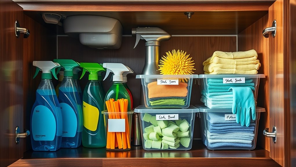 under sink cleaning organization