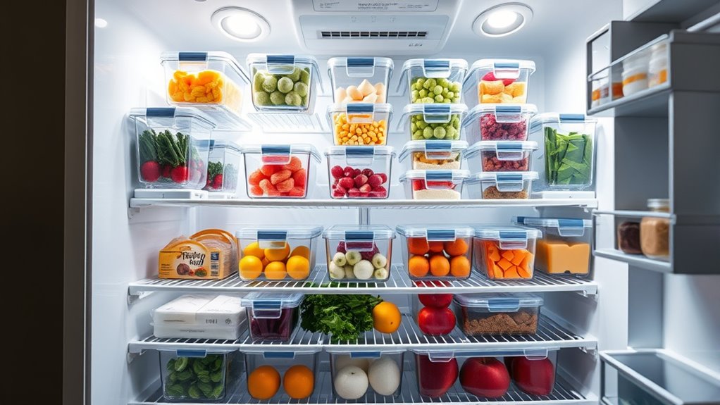 use clear stackable containers