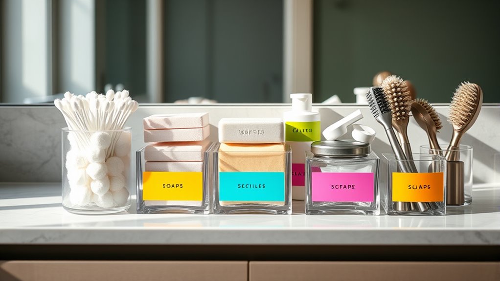 use colorful clear labels