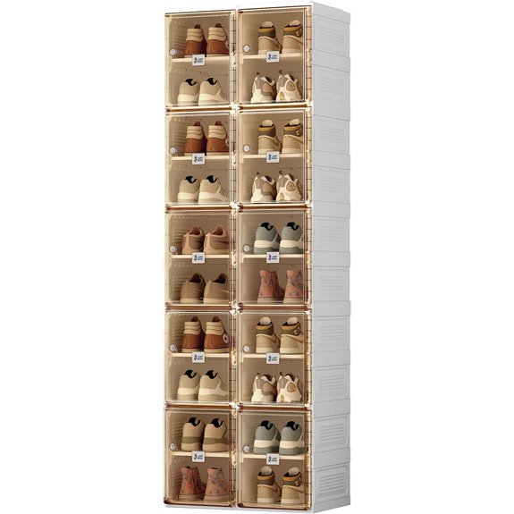 ANTBOX 10-Layer Foldable Shoe Organizer with Clear Door