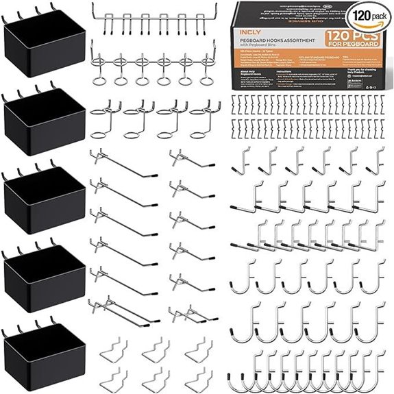 INCLY 120PCS Pegboard Organizer Kit with Hooks