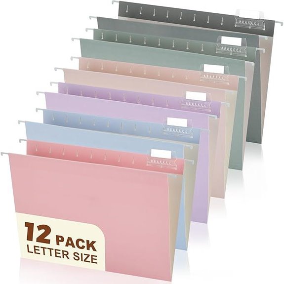 Zzrywuty 12-Pack Letter Size Hanging File Folders